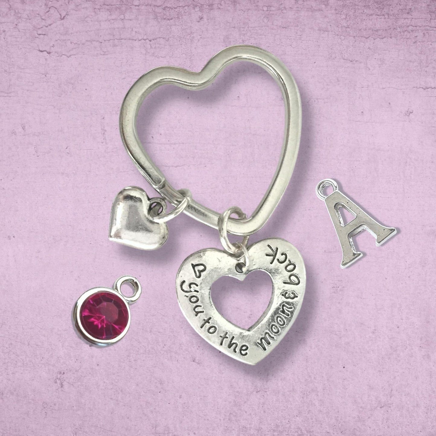 Moon Back Keyring Silver