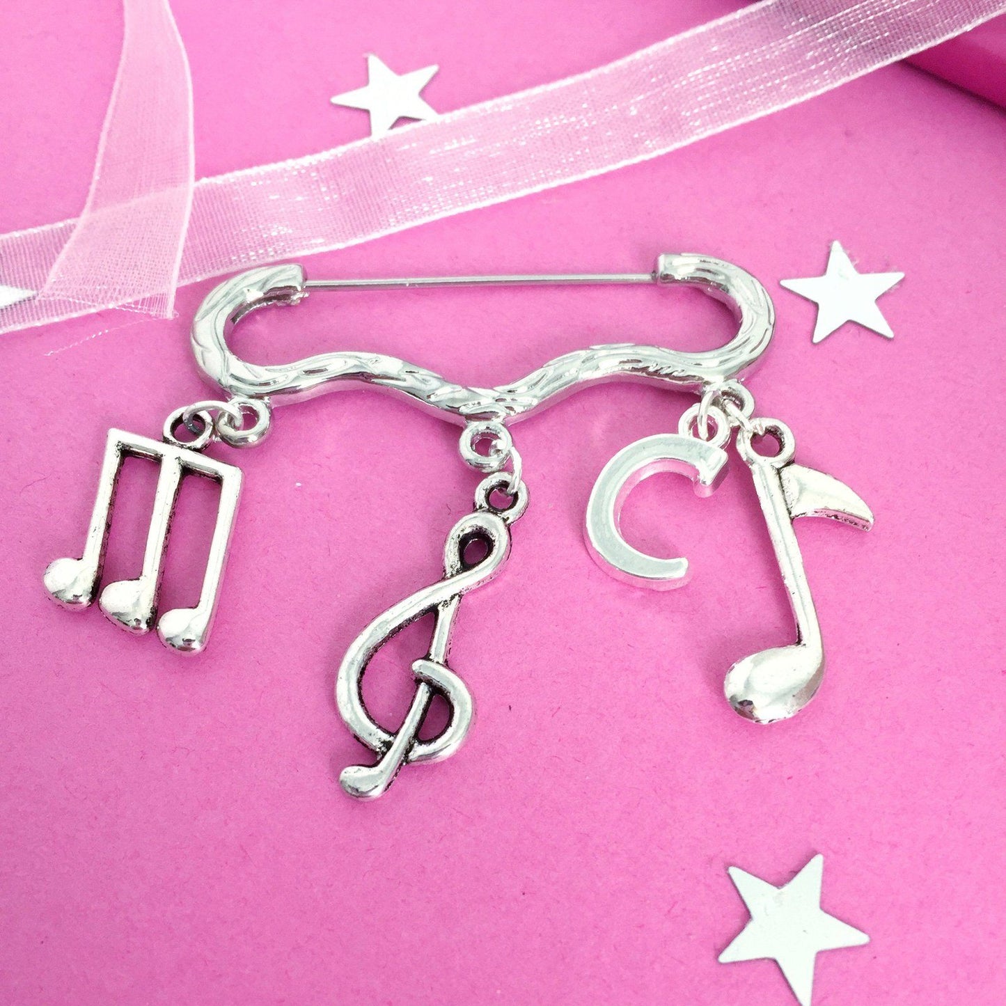 Music Lover Brooch Silver