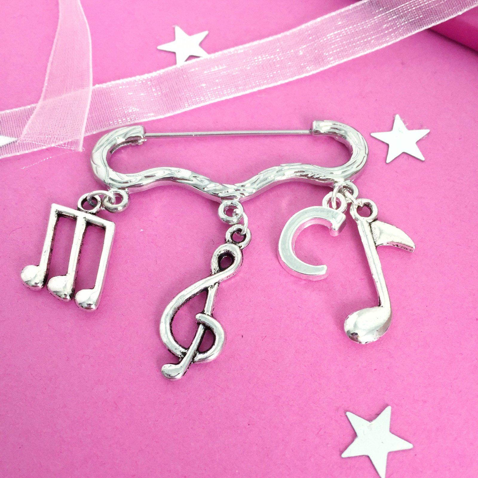 Music Lover Brooch Silver