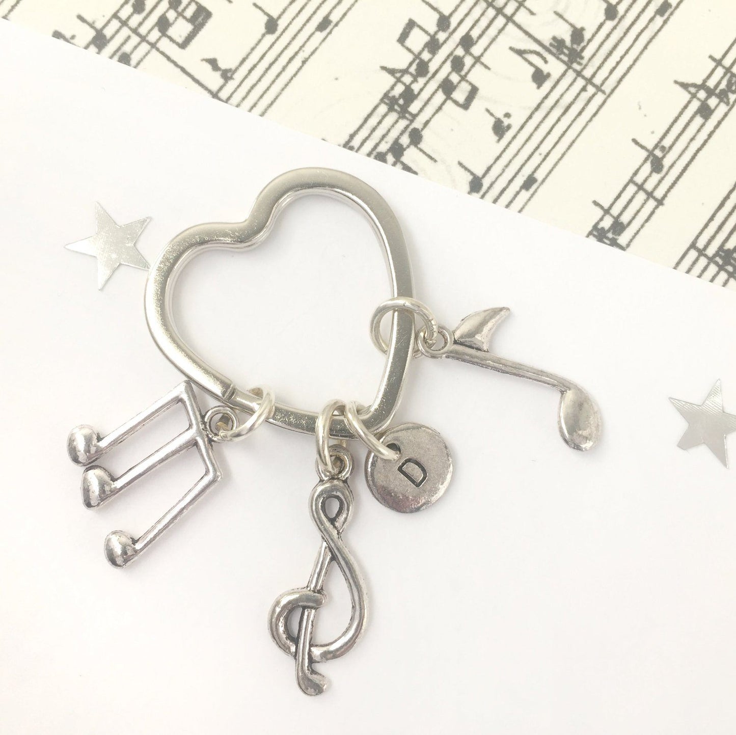 Music Lover Keyring Silver