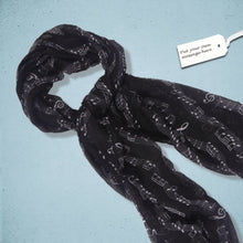 Load image into Gallery viewer, Musical Notes Scarf Black
