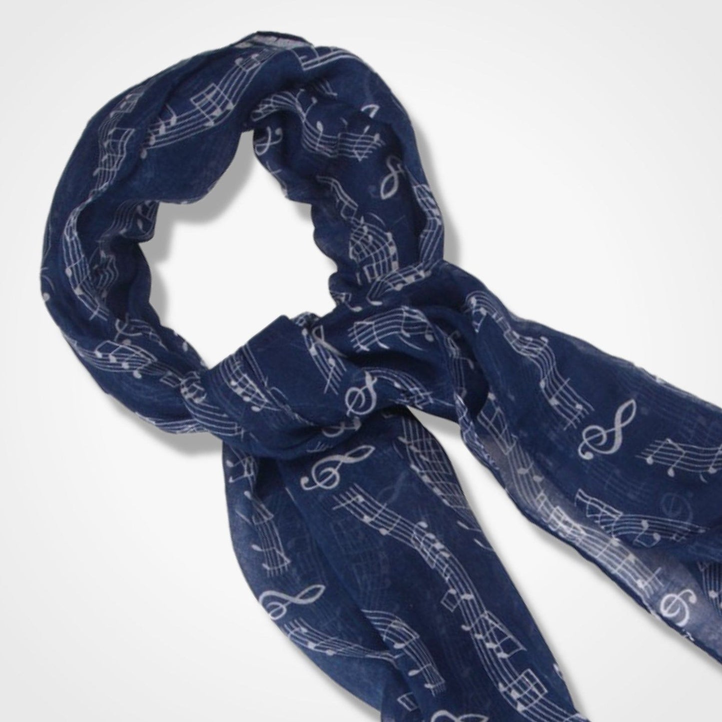 Musical Notes Scarf Dark Blue