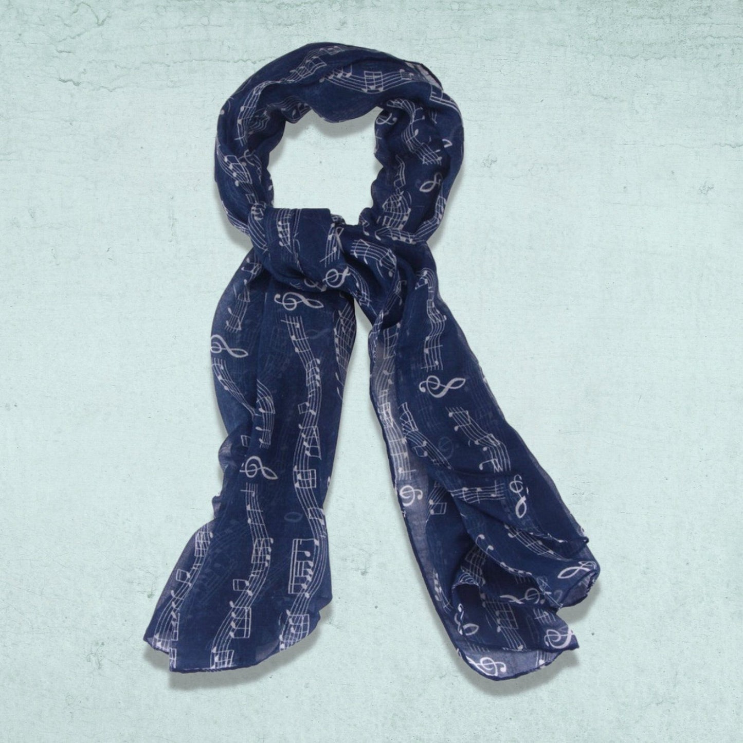 Musical Notes Scarf Dark Blue