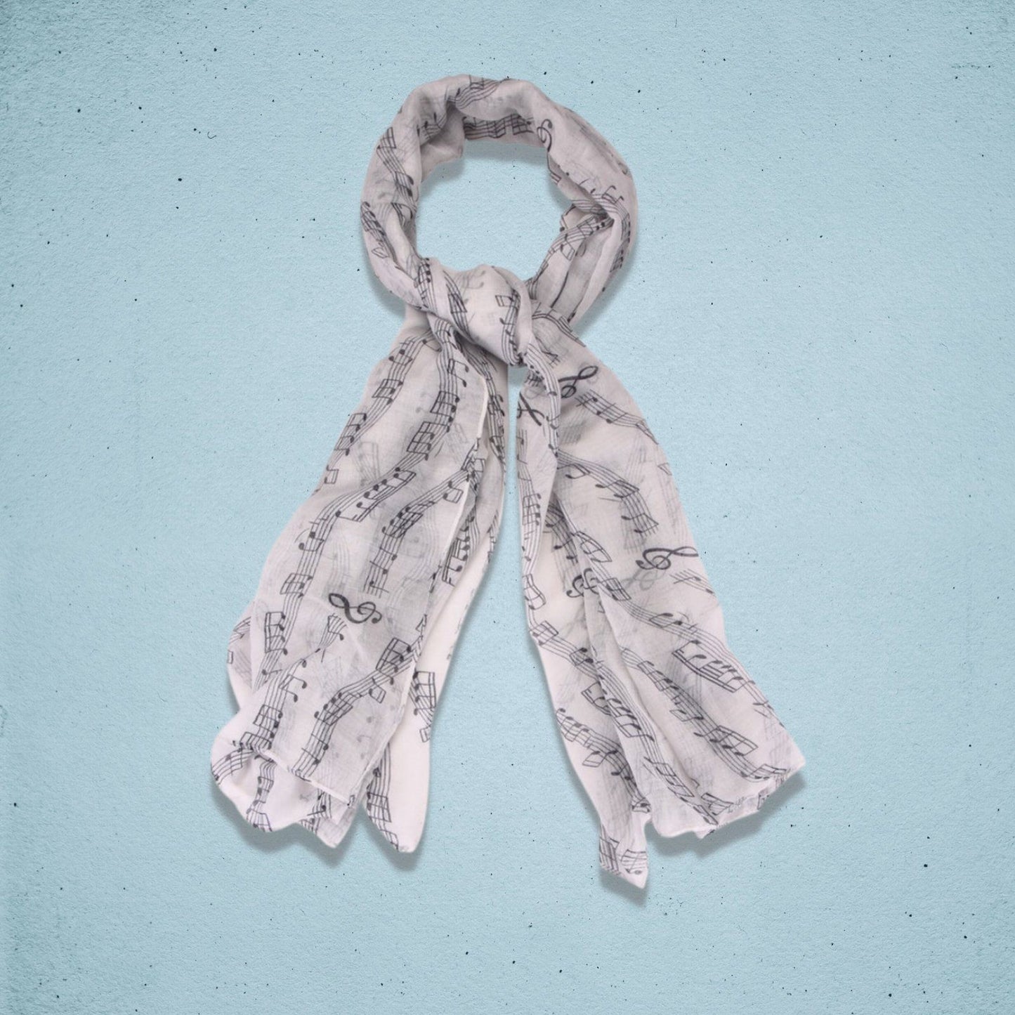 Musical Notes Scarf White
