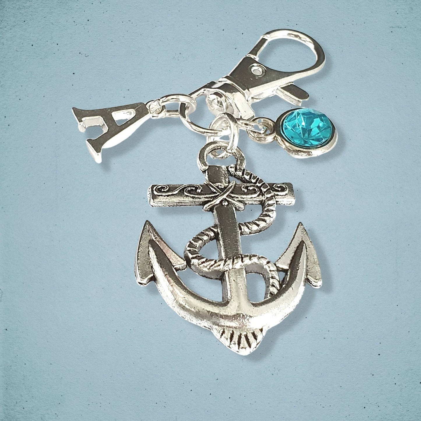 Nautical Anchor Bag Clip Silver