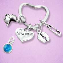 Load image into Gallery viewer, New Mum Keyring Silver
