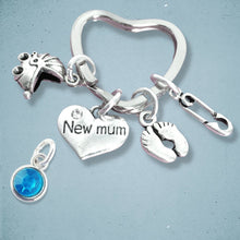 Load image into Gallery viewer, New Mum Keyring Silver
