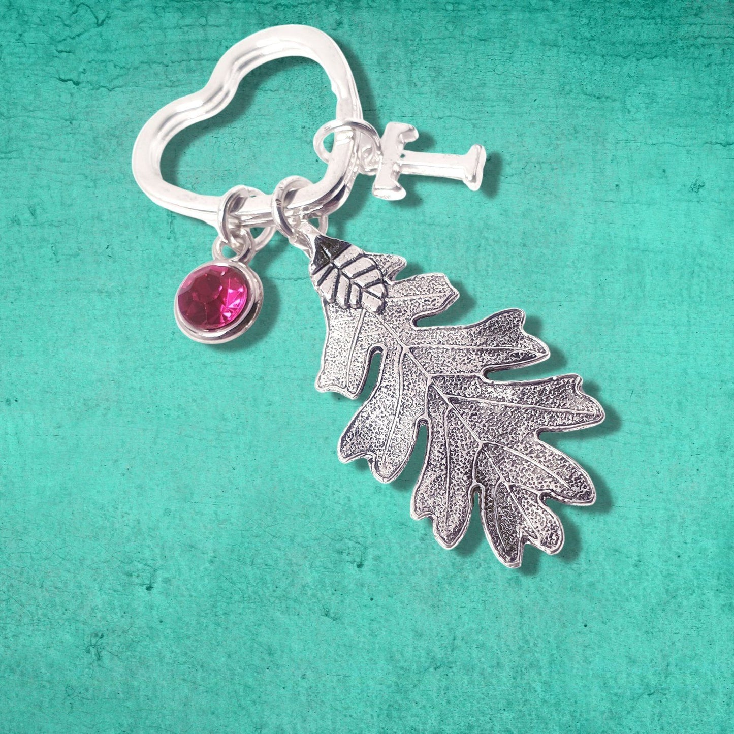 Oak Leaf keyring Silver