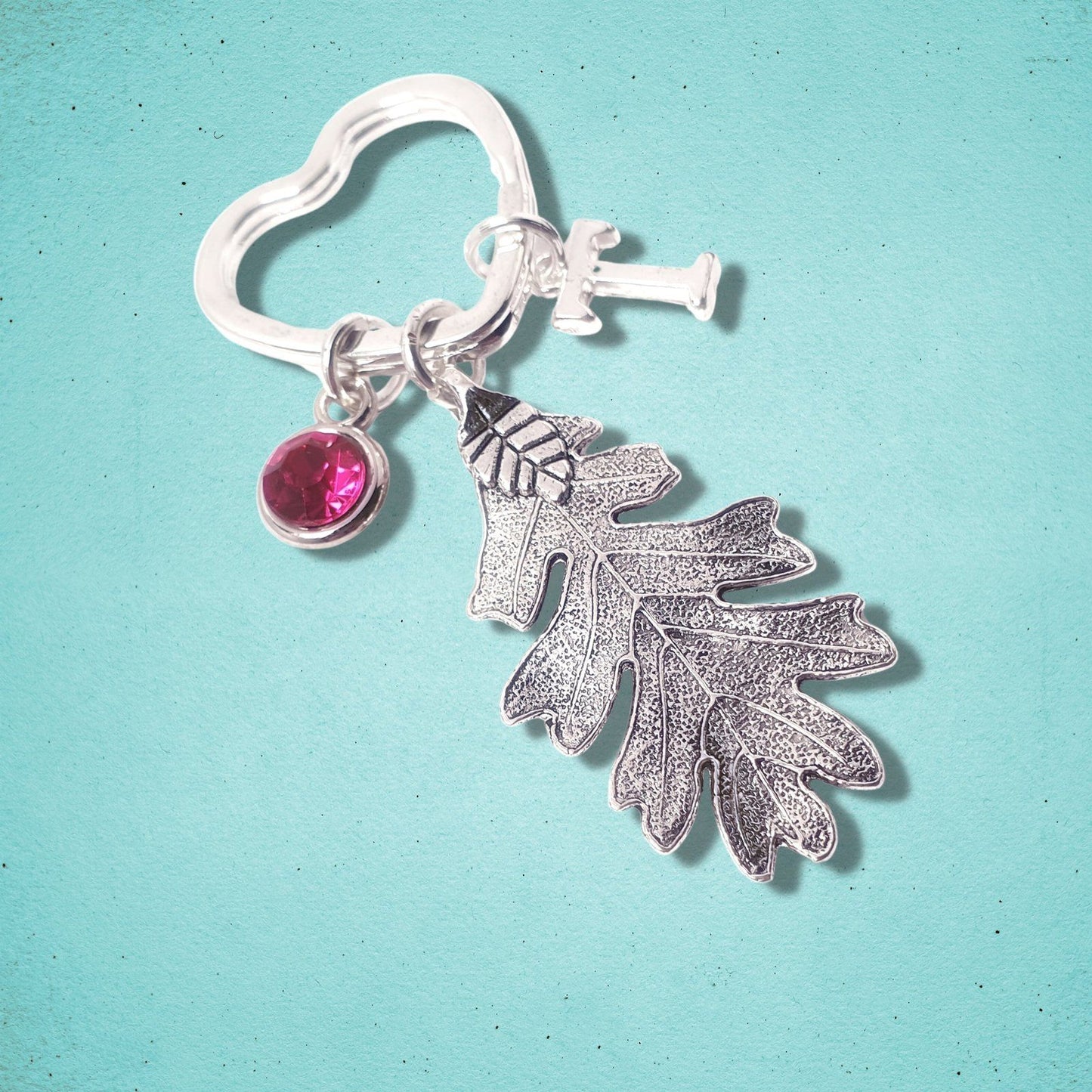 Oak Leaf keyring Silver