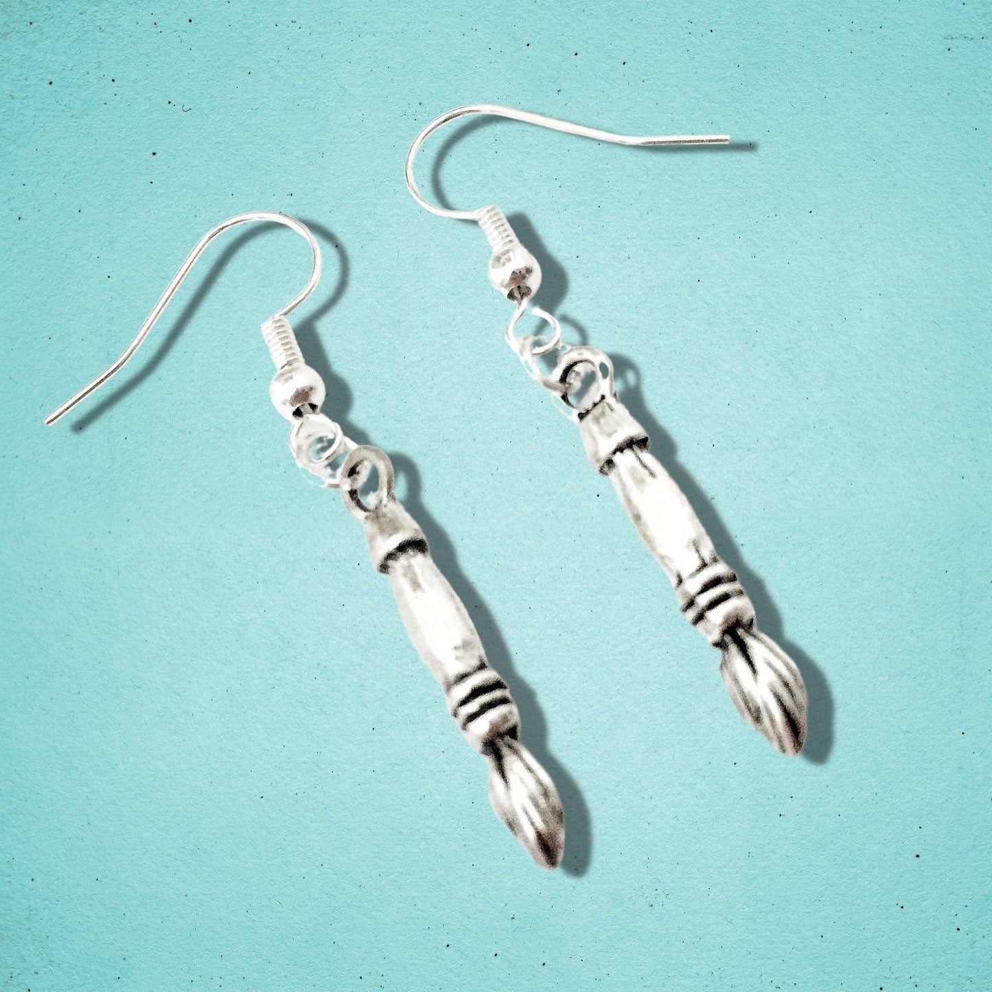 Paintbrush Earrings Silver
