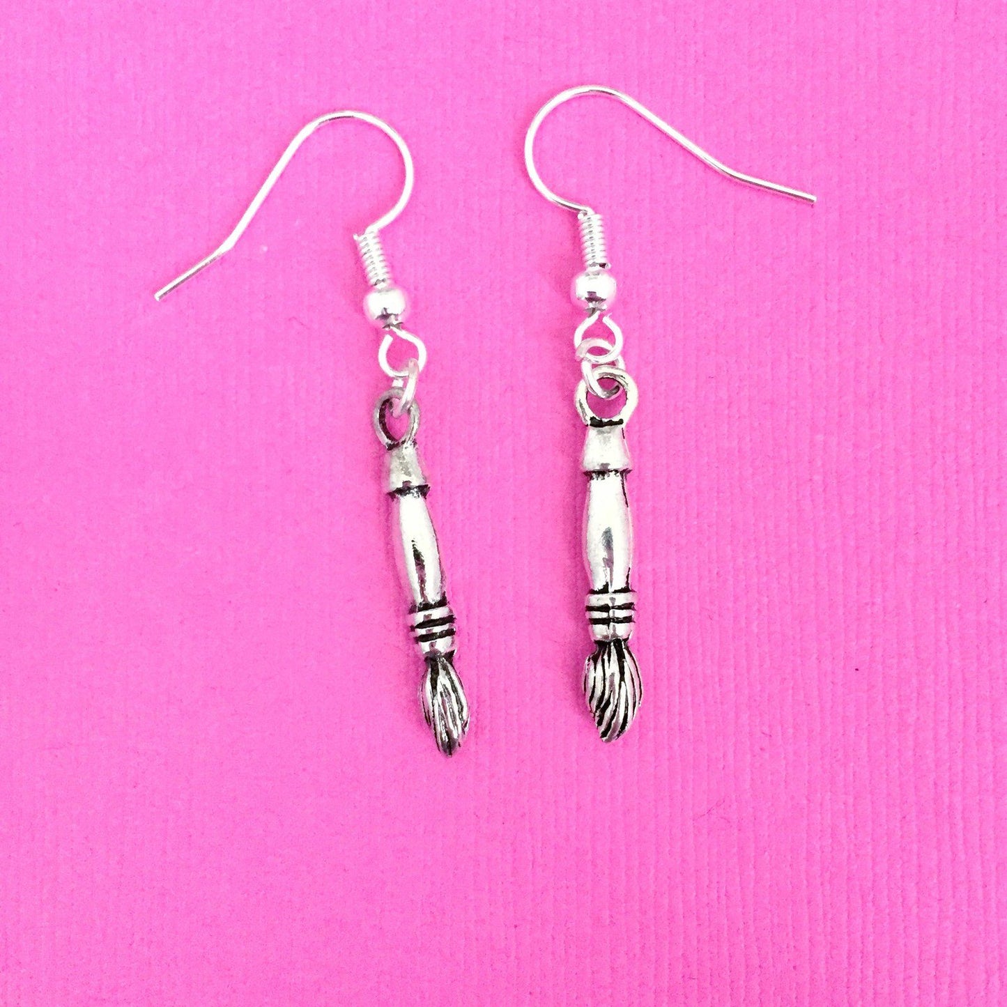 Paintbrush Earrings Silver