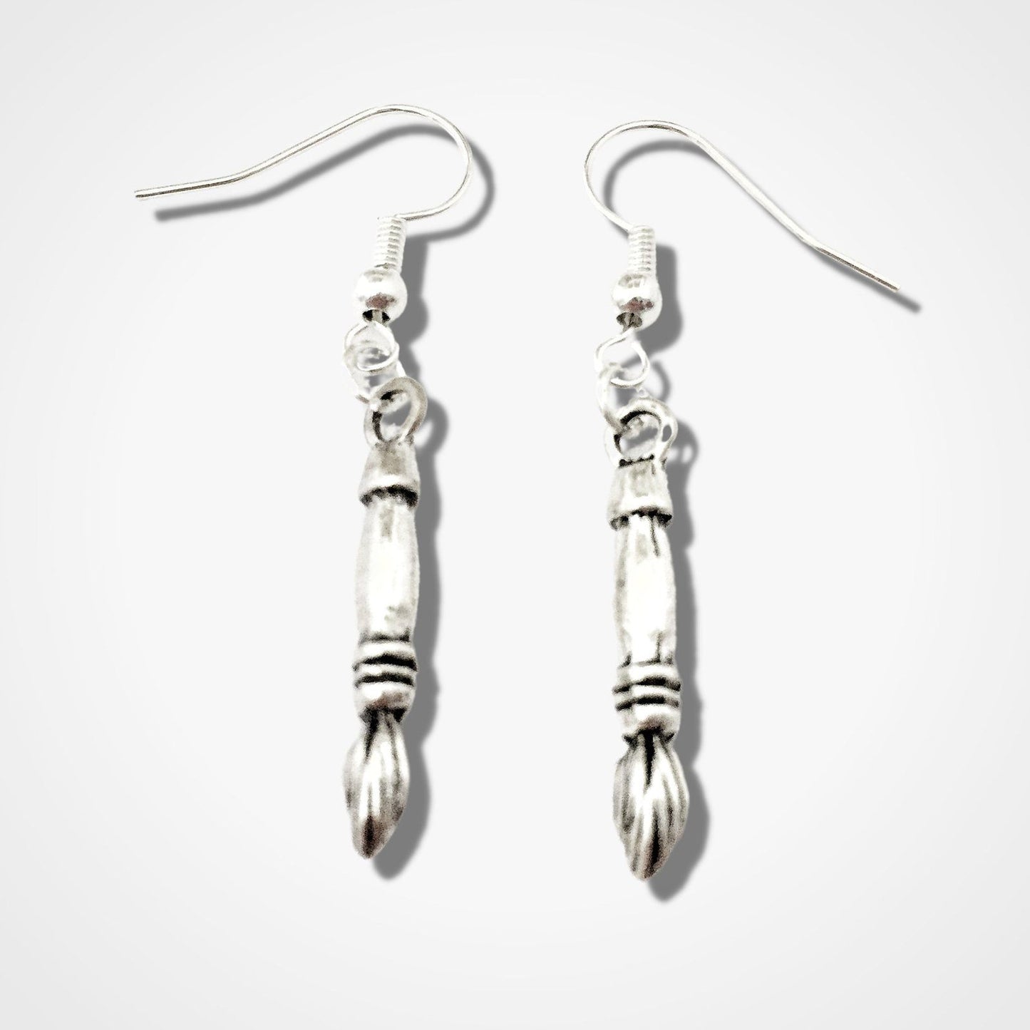 Paintbrush Earrings Silver