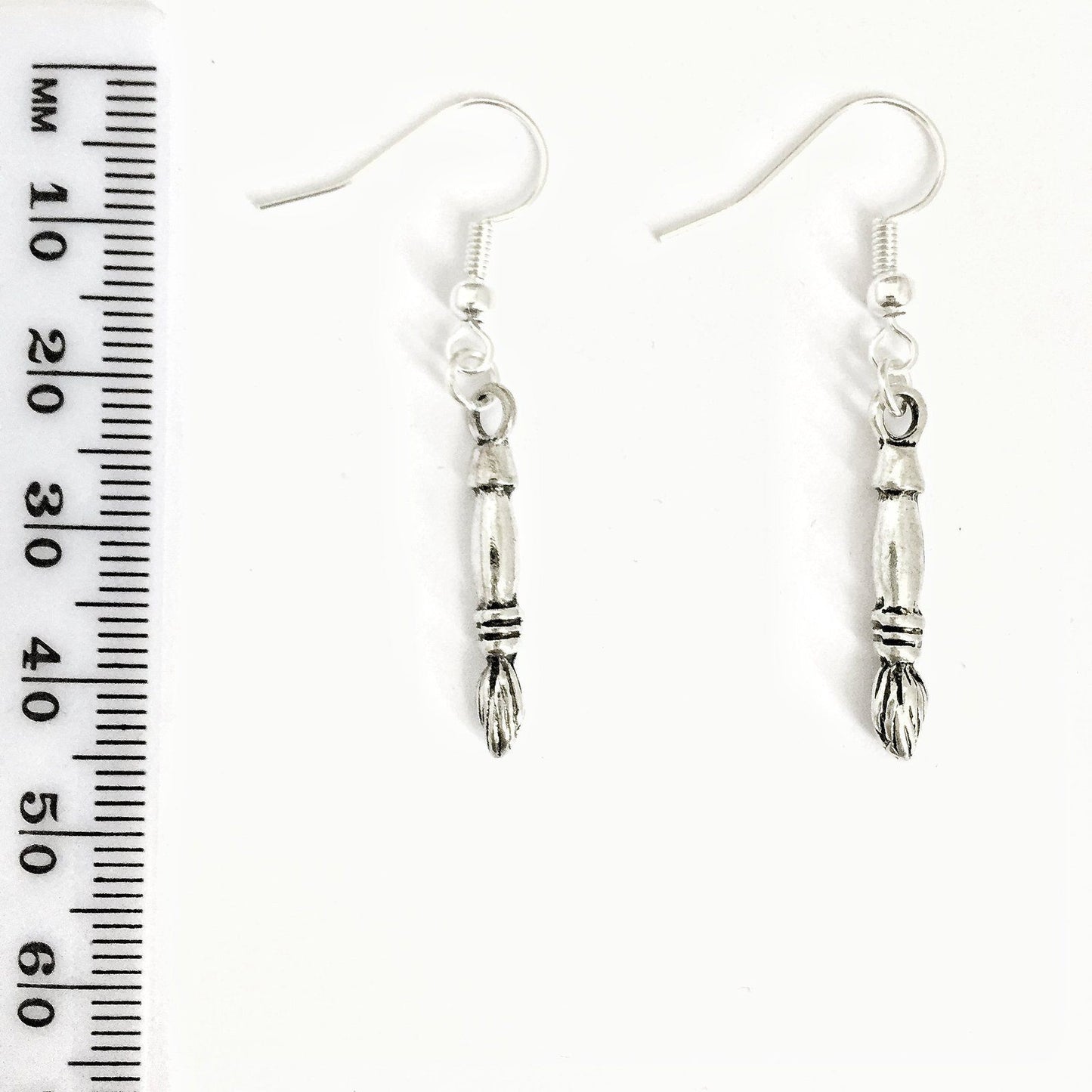 Paintbrush Earrings Silver