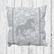 Load image into Gallery viewer, Paisley Horse Cushion Cover Dark Grey
