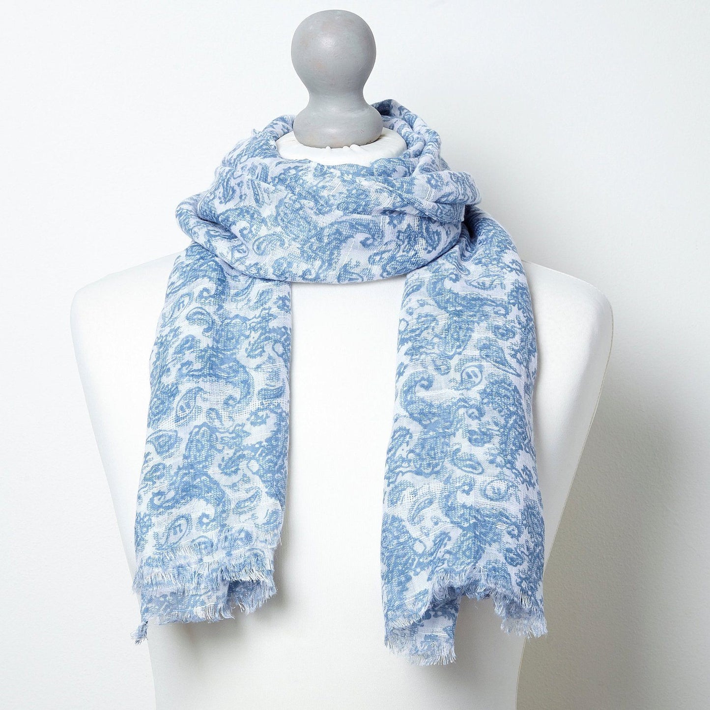Paisley Print Scarf Delft Blue