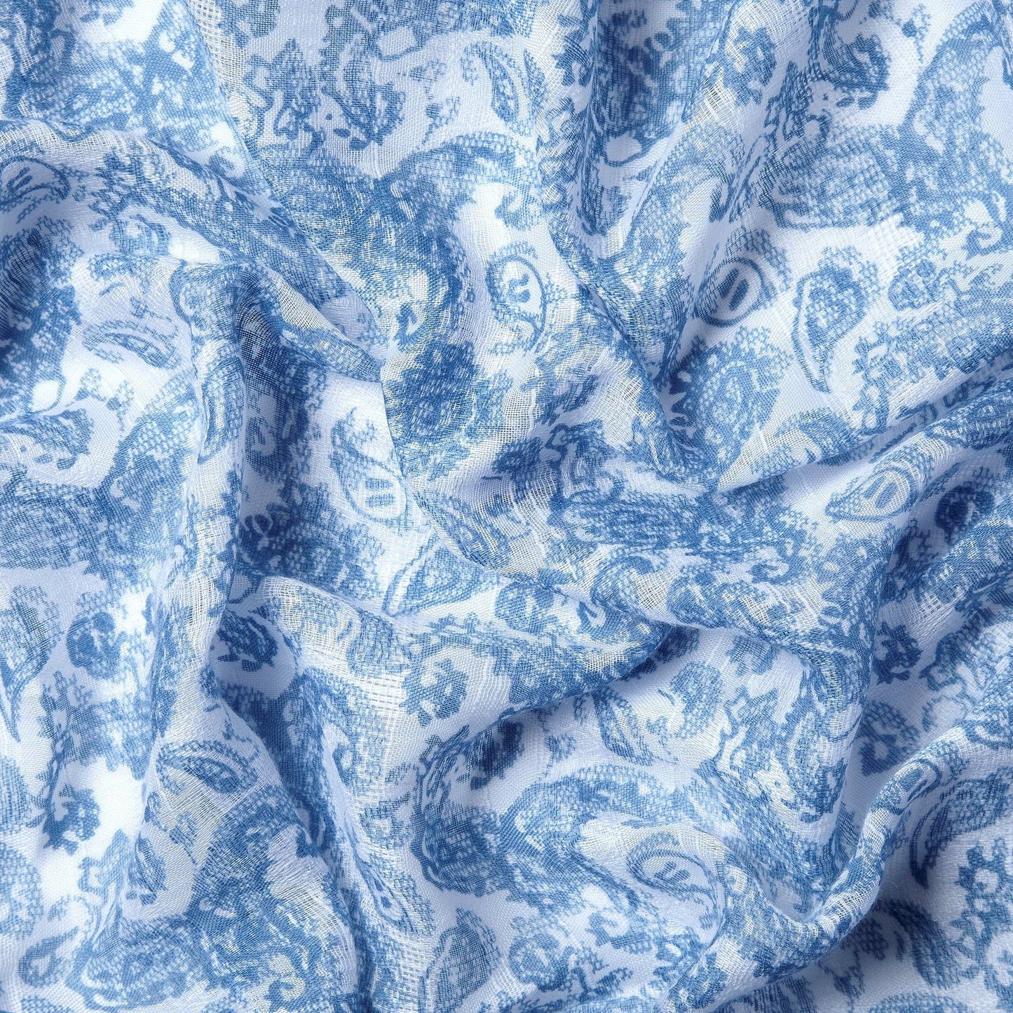 Paisley Print Scarf Delft Blue