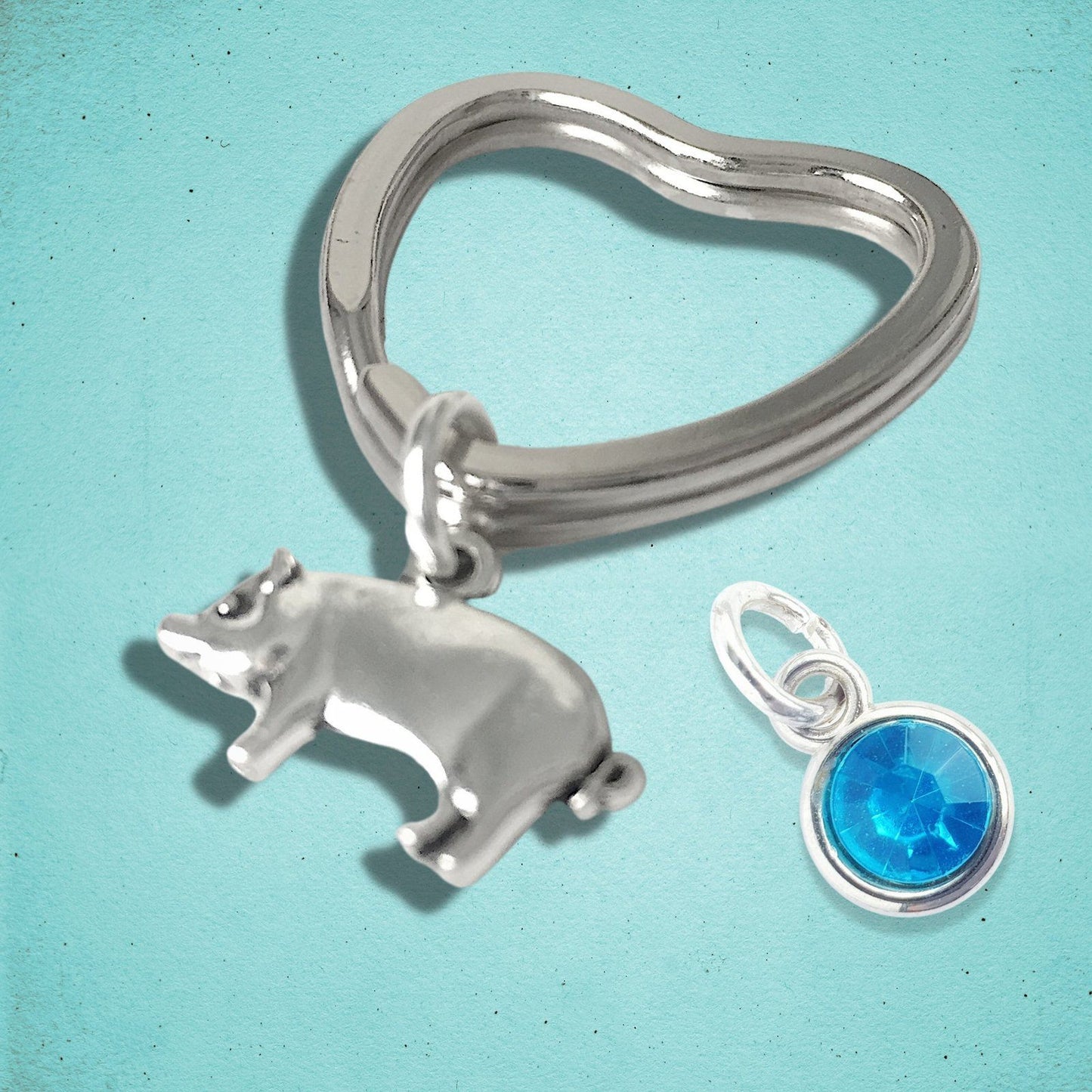 Pig Keyring Silver