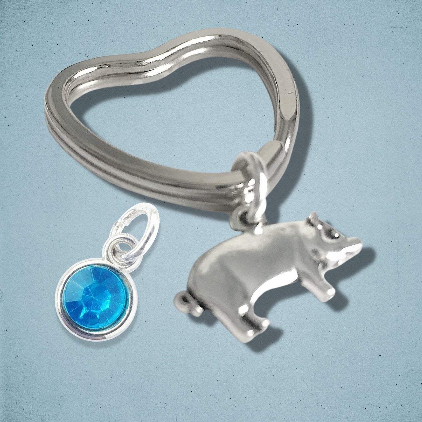Pig Keyring Silver
