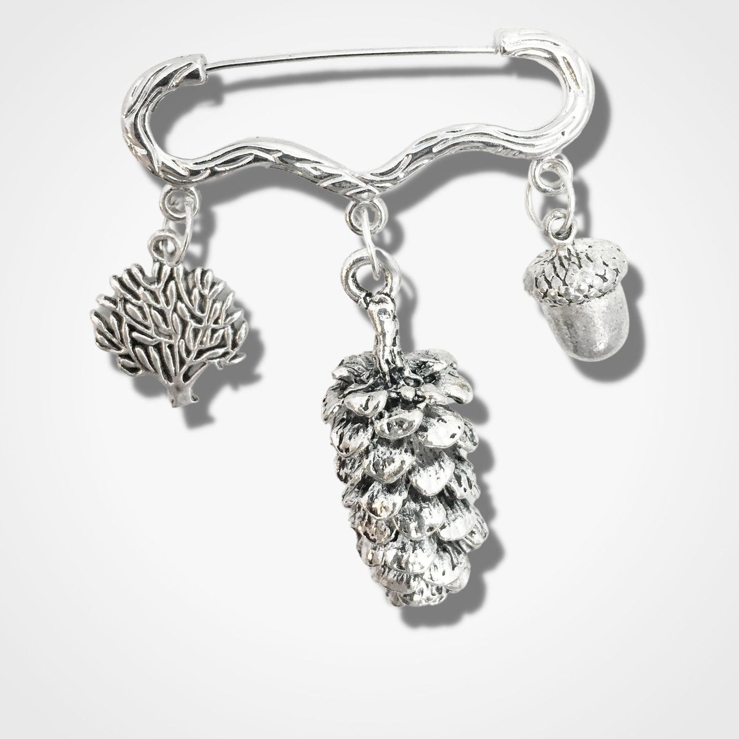 Pinecone Brooch Silver