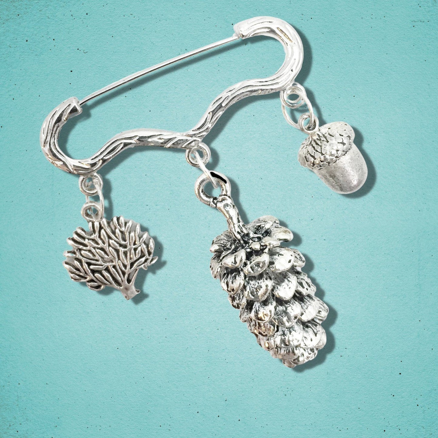 Pinecone Brooch Silver
