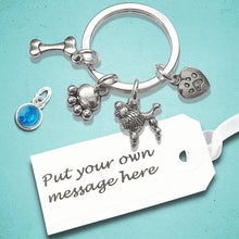 Load image into Gallery viewer, Poodle Charm Keyring Silver
