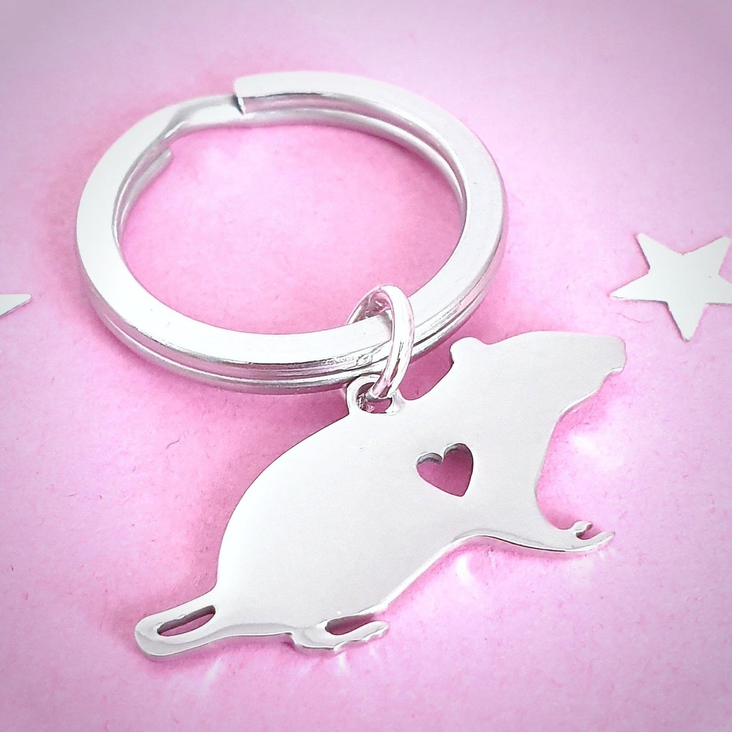 Rat Keyring Silver