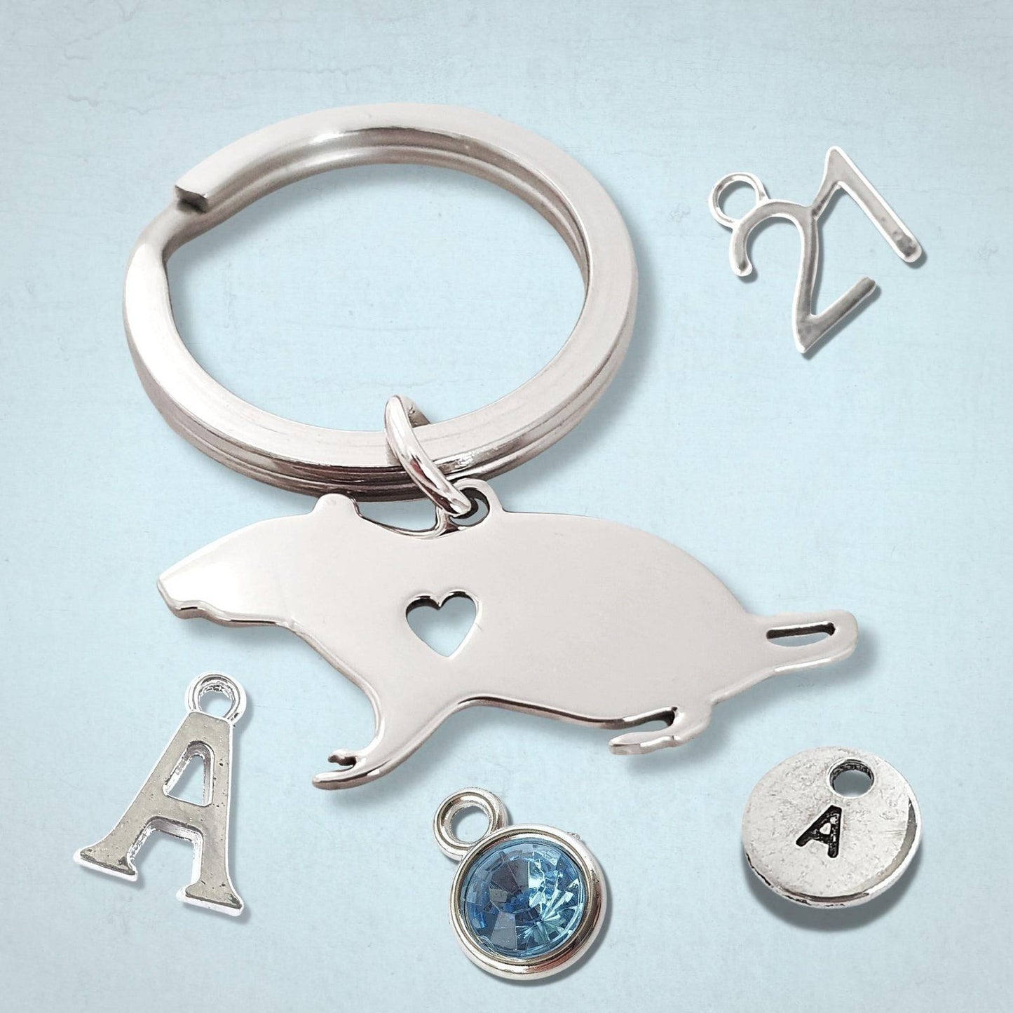 Rat Keyring Silver