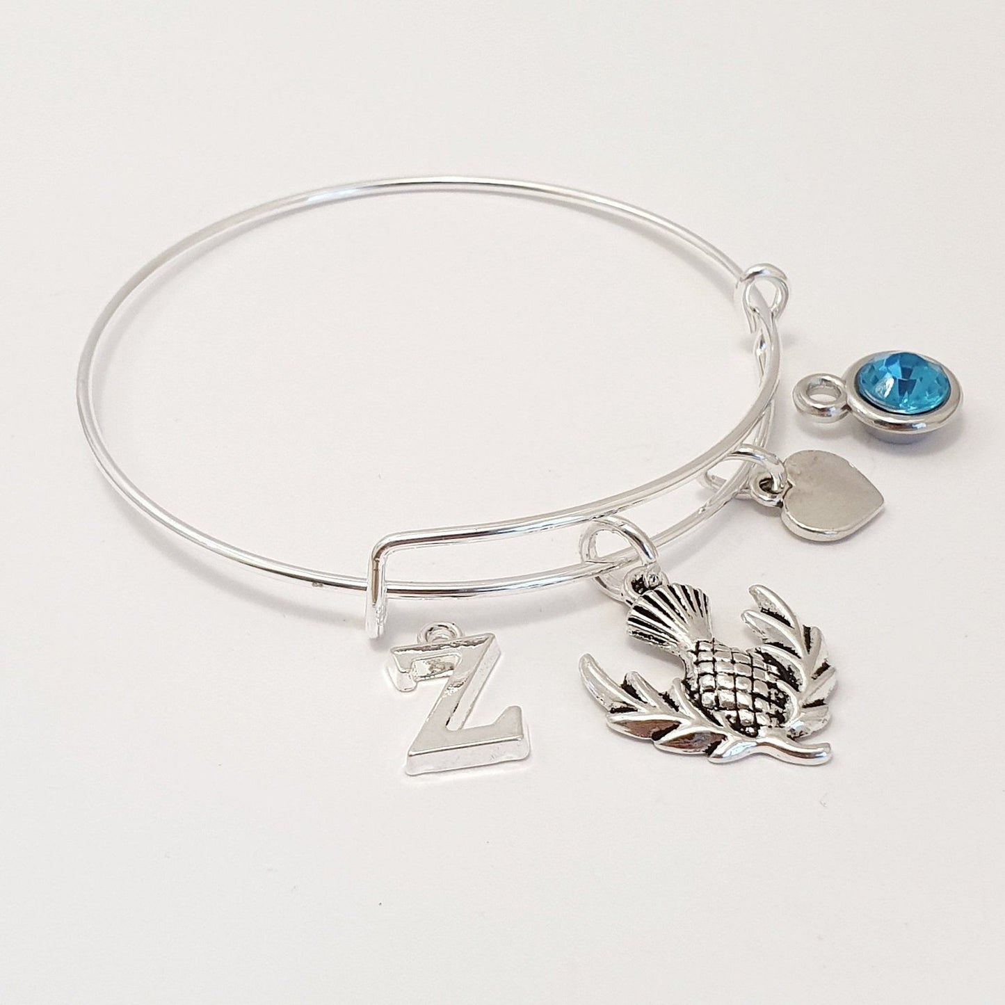 Scottish Thistle Bangle Silver