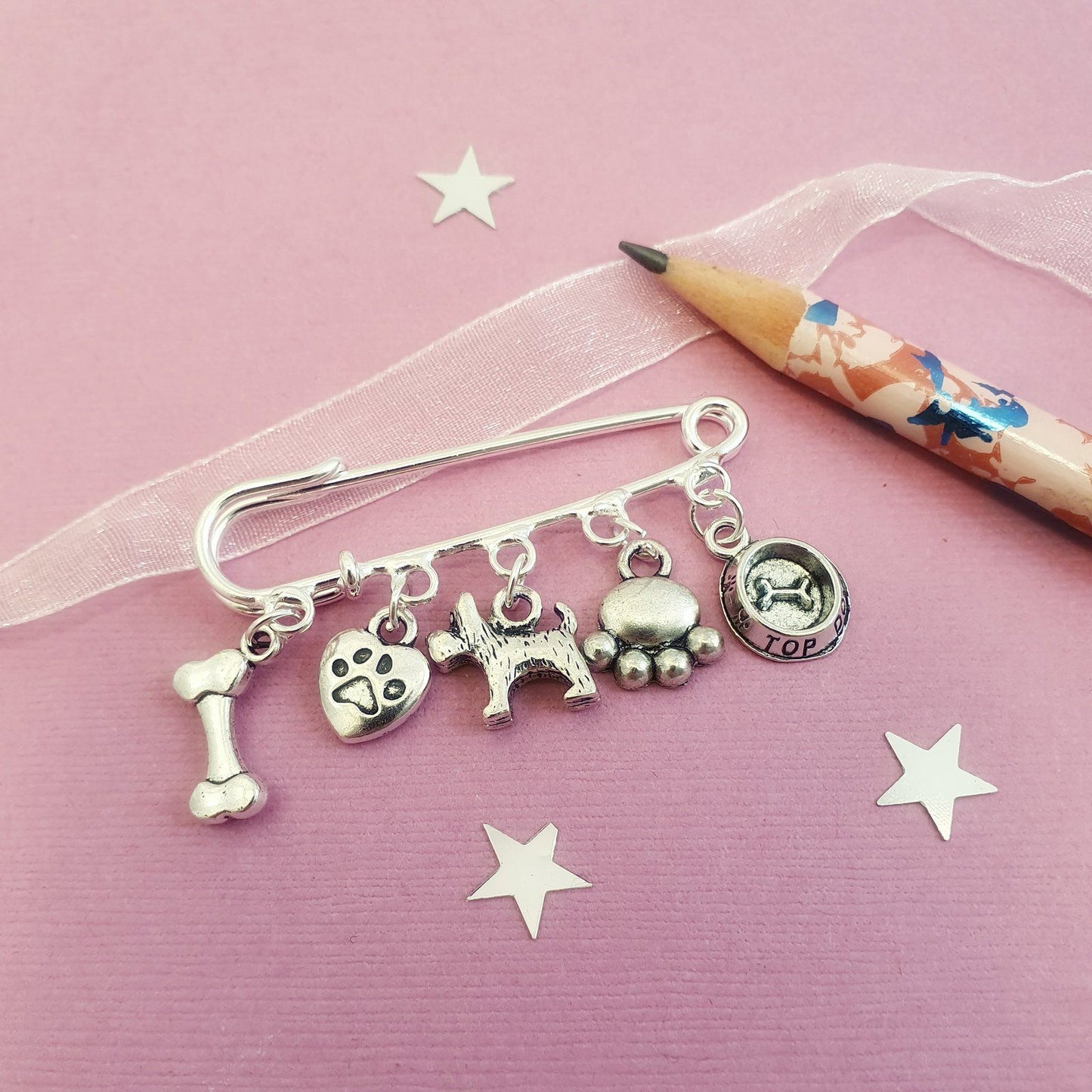 Scotty Dog Brooch Silver