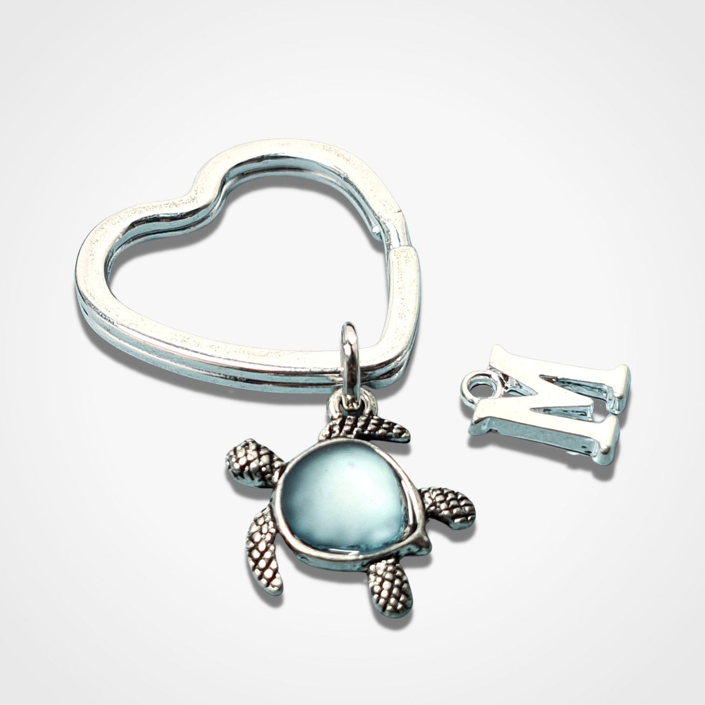 Seaglass Turtle Keyring Blue