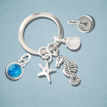 Load image into Gallery viewer, Seahorse Keyring Silver
