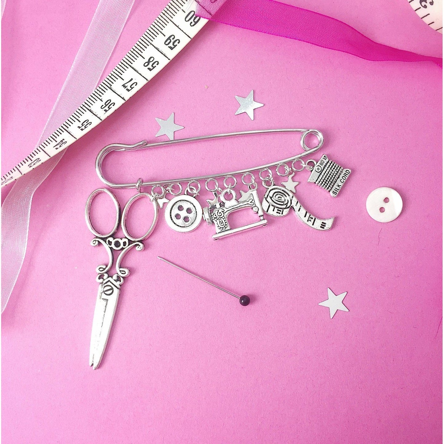 Seamstress Brooch Silver