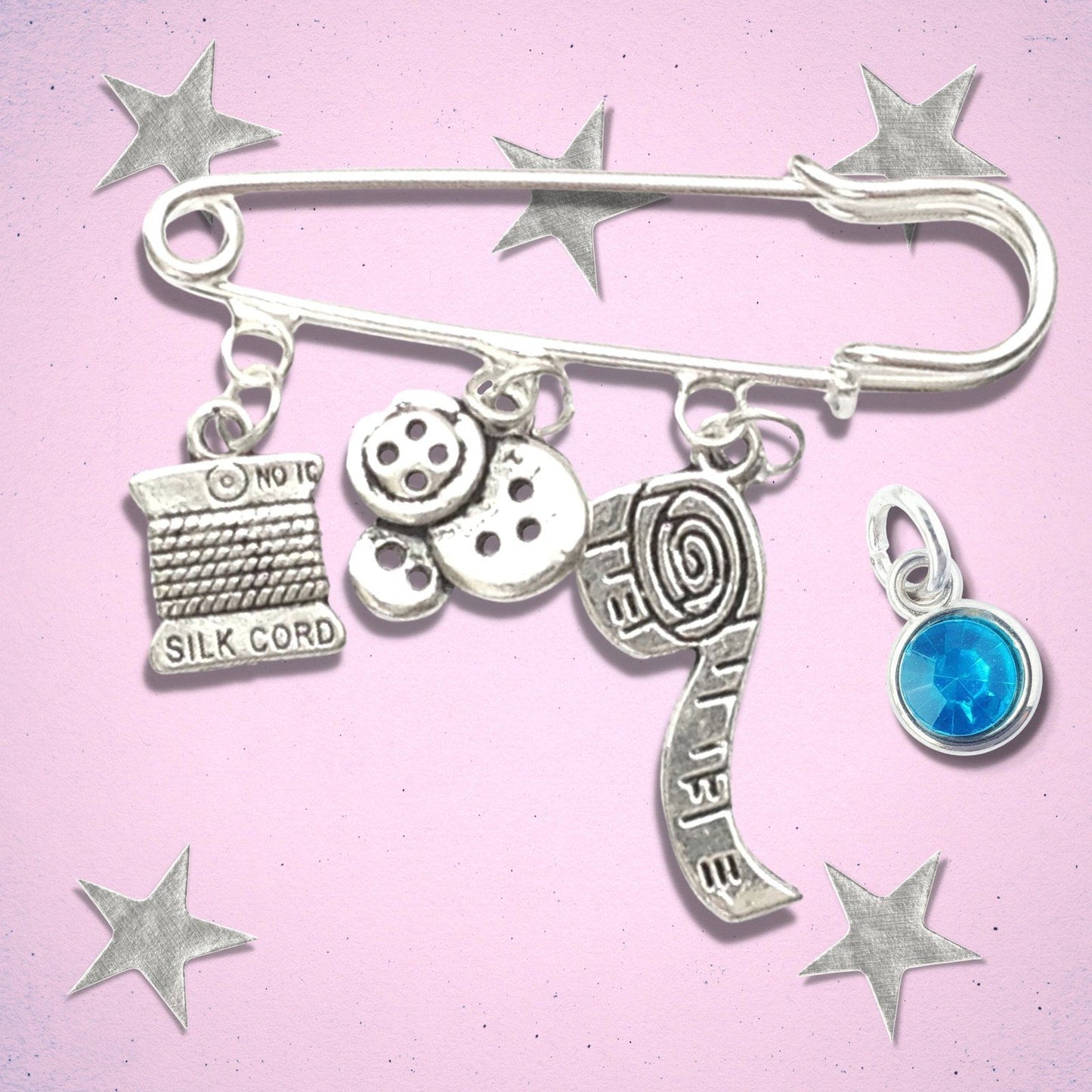 Sewing Brooch Silver