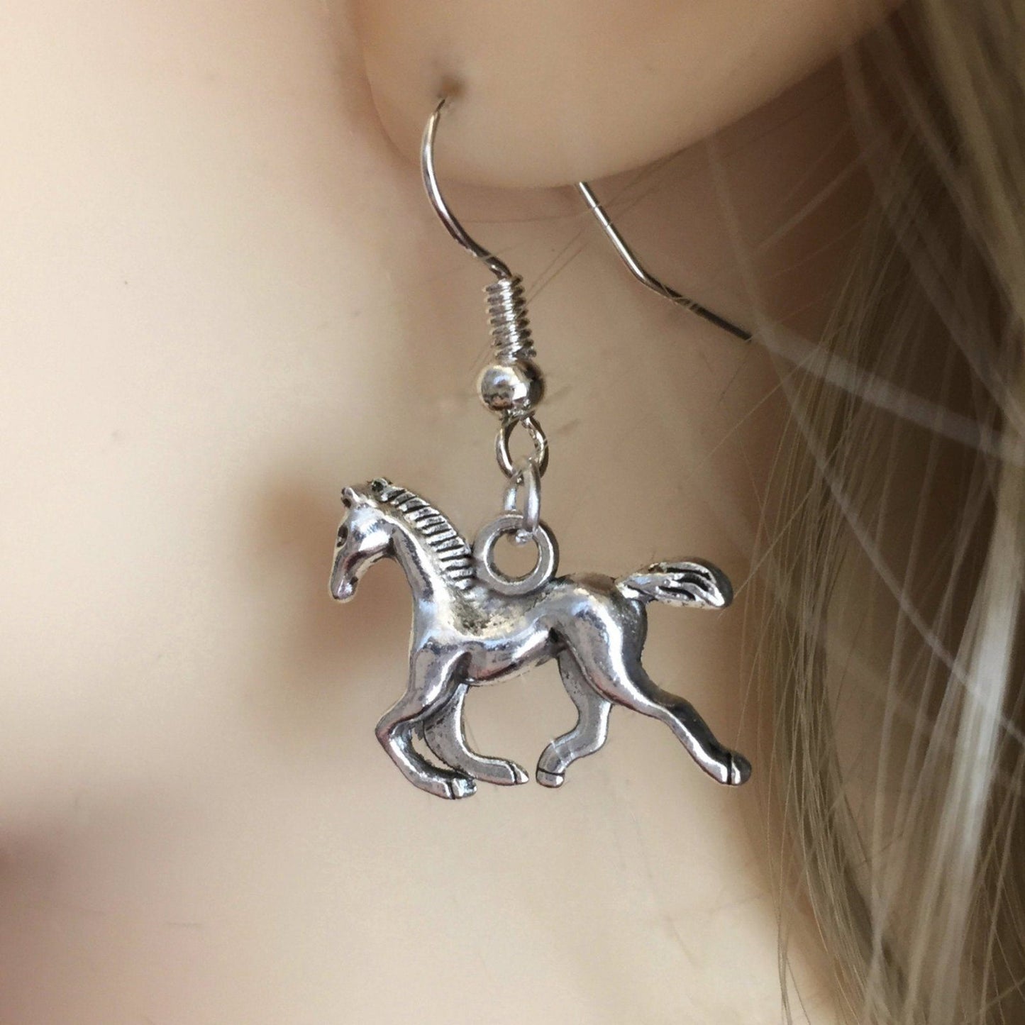 Silver Horse Earrings