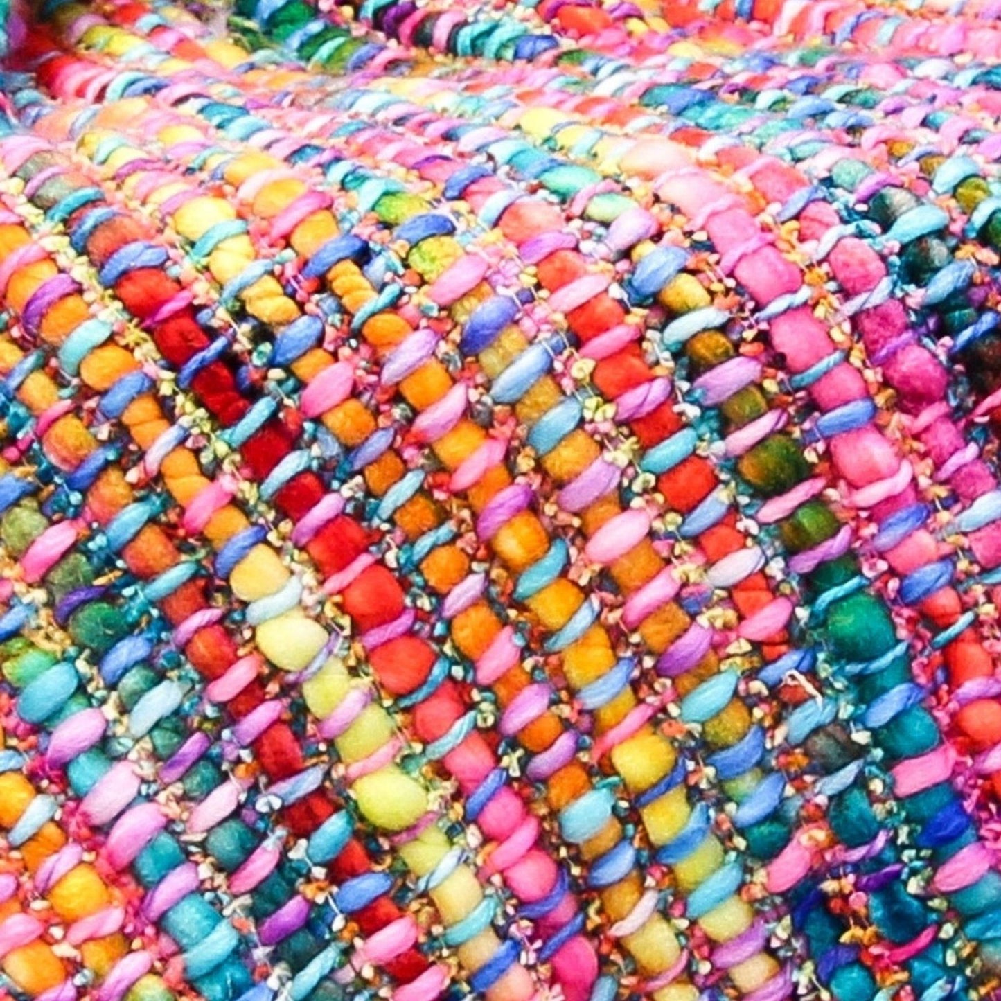 Soft Woven Rainbow Armchair Throw