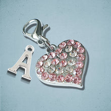 Load image into Gallery viewer, Sparkly Clip Heart Charm Silver
