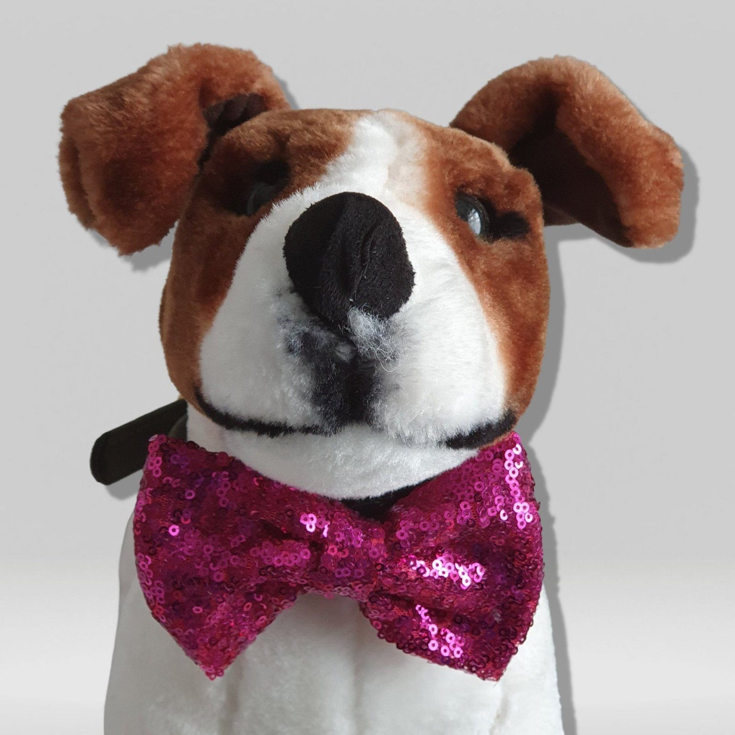 Sparkly Dog Bow Tie Cerise