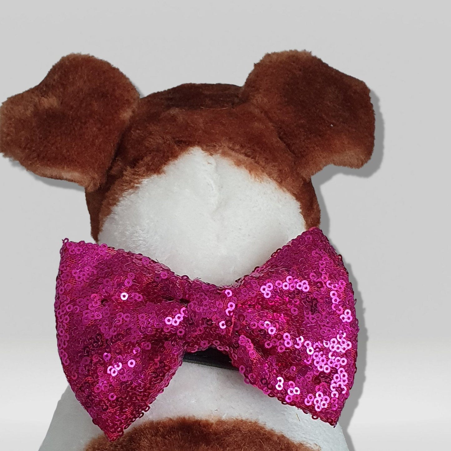Sparkly Dog Bow Tie Cerise