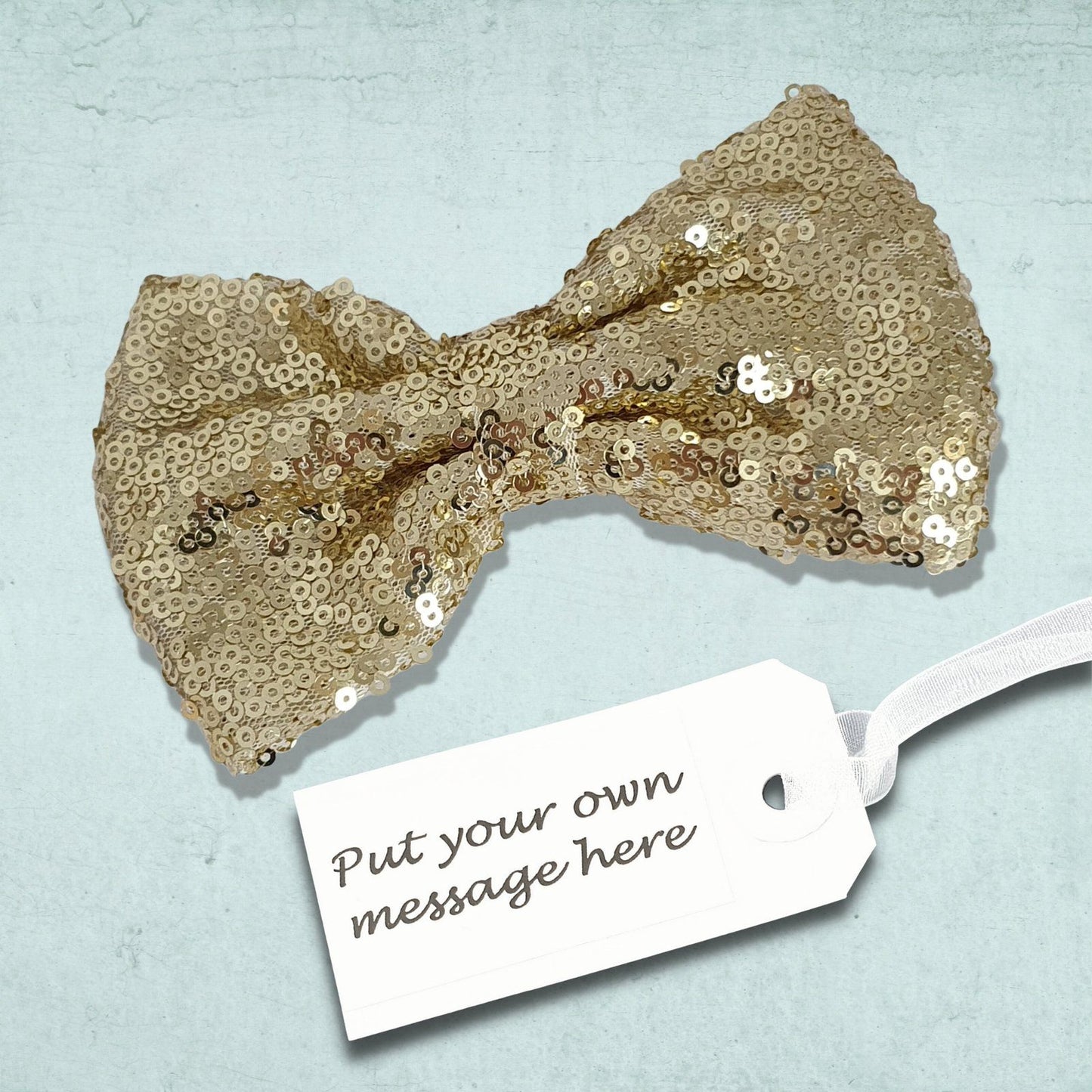 Sparkly Dog Bow Tie Gold