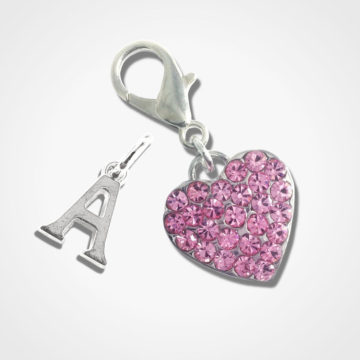 Sparkly Heart Clip Tag Silver