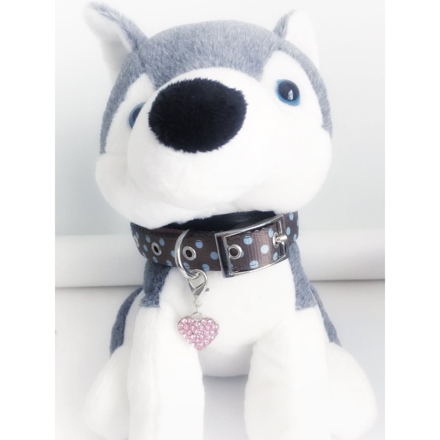 Sparkly Heart Clip Tag Silver