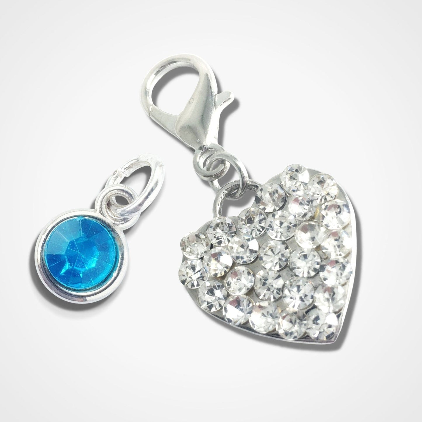 Sparkly Heart Clip Tag Silver