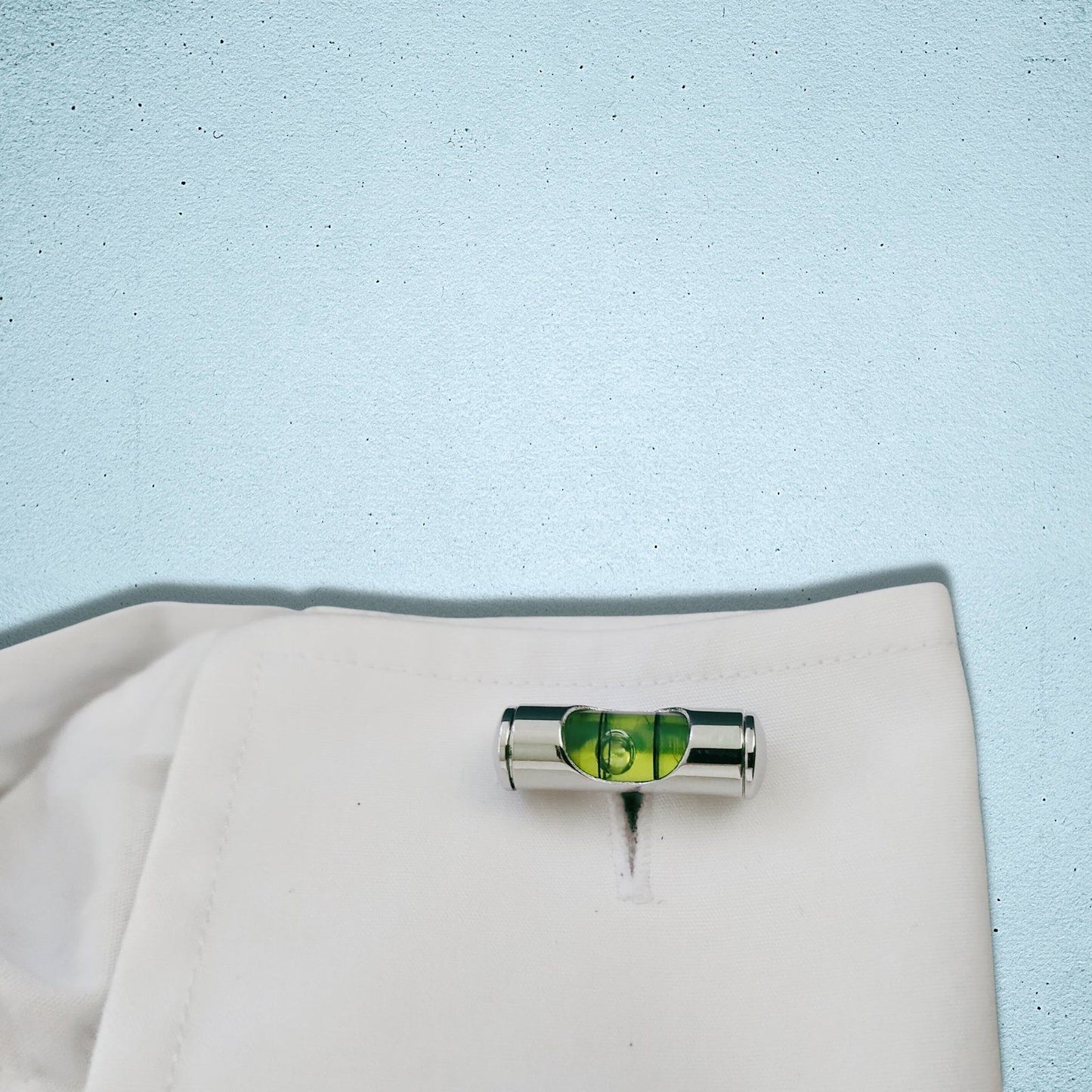Spirit Level Cufflinks Silver Green