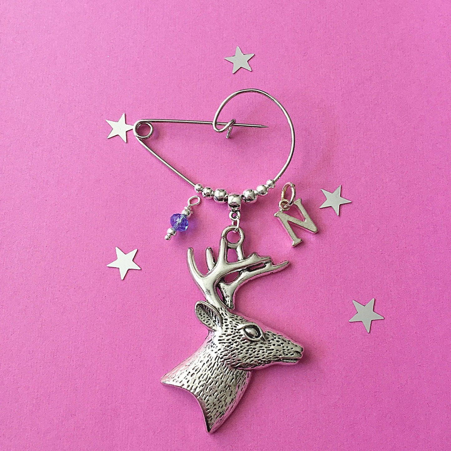 Stag Brooch Silver