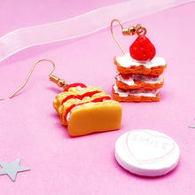 Load image into Gallery viewer, Strawberry Cake Earrings Silver Resin
