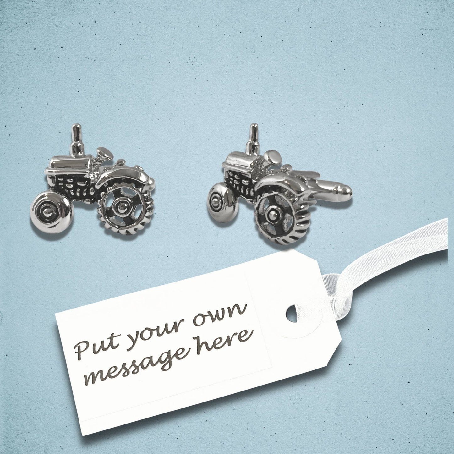 Tractor Cufflinks Silver