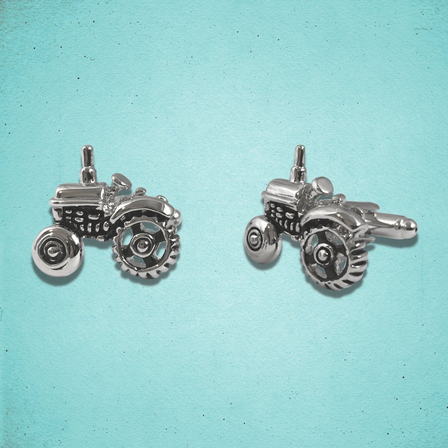 Tractor Cufflinks Silver
