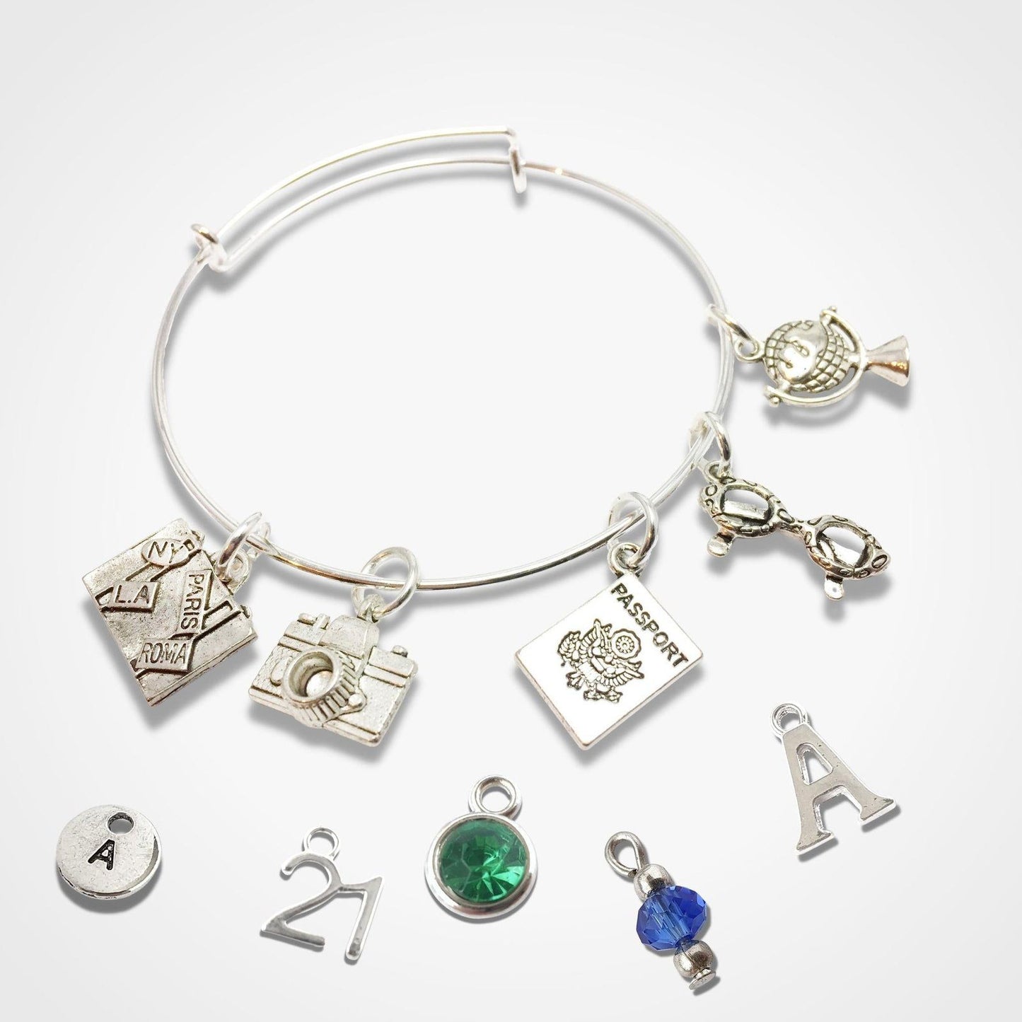 Travel Lovers Bangle Silver