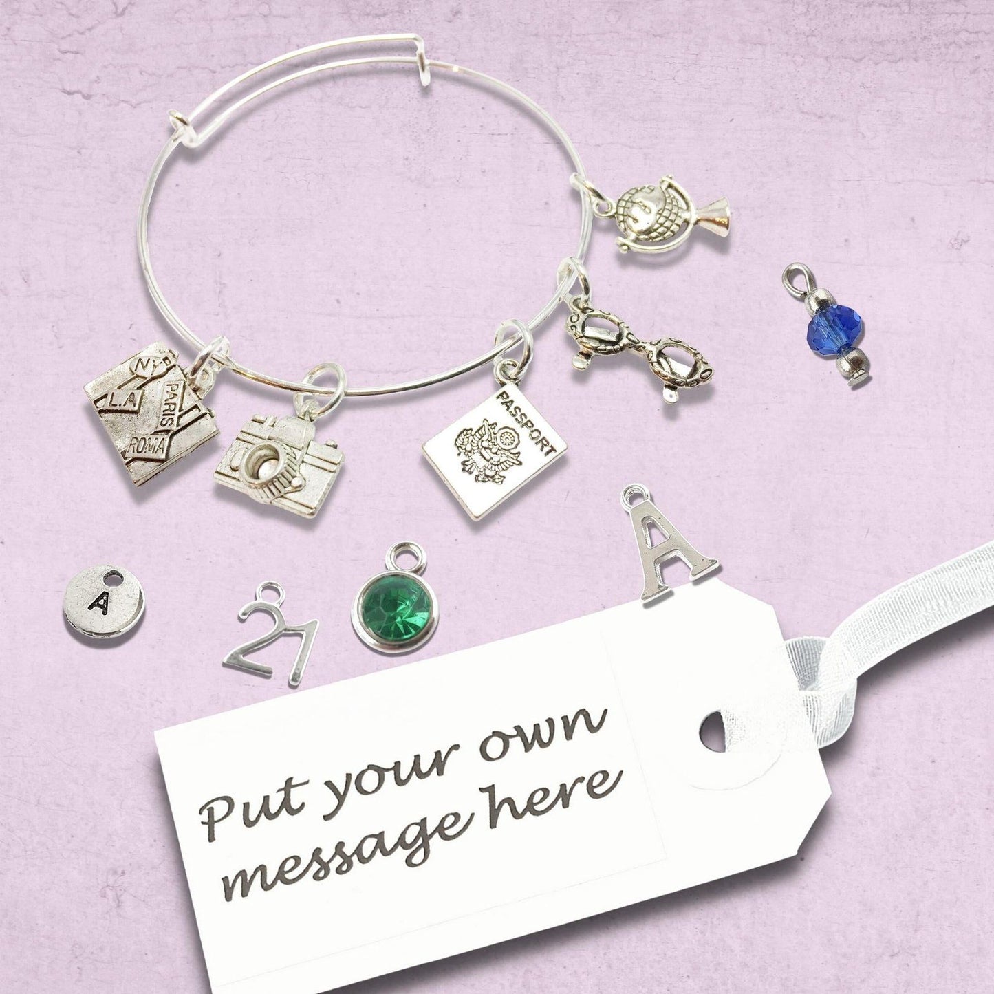Travel Lovers Bangle Silver