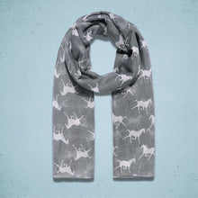 Load image into Gallery viewer, Trotting Horse Scarf Grey
